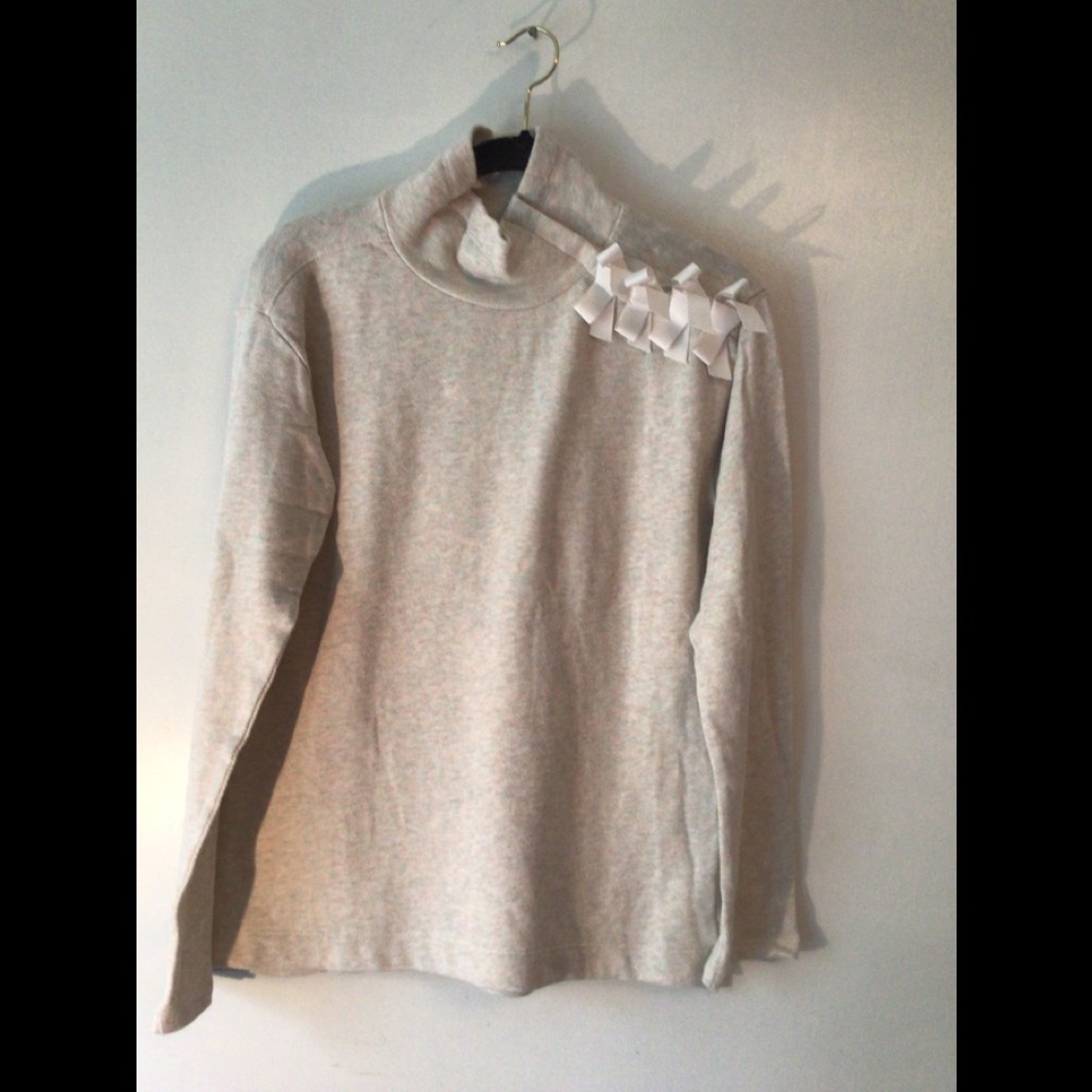 - Crewcuts factory knitted top with bows at the left shoulder NWT